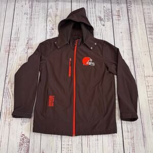 Cleveland Browns Hooded Jacket Men’s L Water Resistant Fleece Lined Full Zip NFL